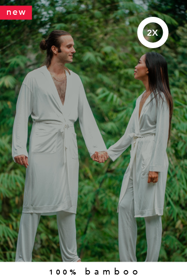 2x 100% bambus kimono + 2x lounge pants kombination damen (sonderanfertigung in Bali + naturfarbstoff) -25% OFF